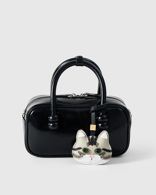 AMERICAN SHORTHAIR CAT CHARM – SILVER TABBY EDITION