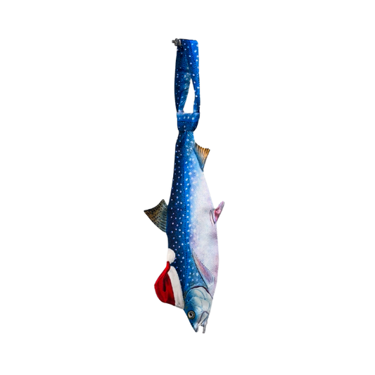 Christmas Novelty Blue Salmon Fish-Shaped Tie β Blue Salmon Design In Taffeta Silk β Funny Gift for Men β Tie Accessories