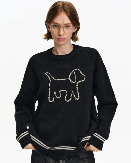 DACHSHUND PEARL SWEATER