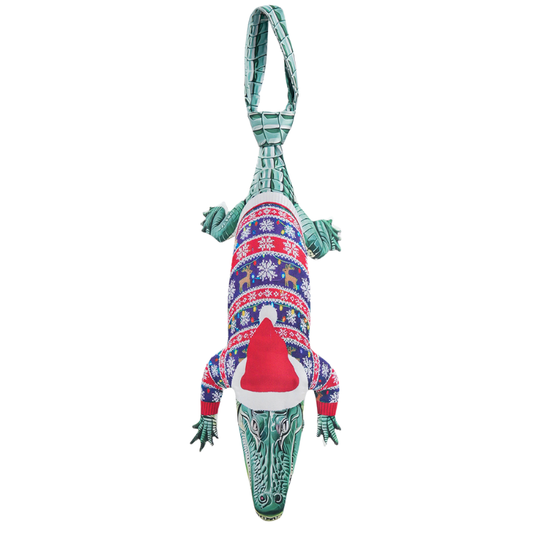 Christmas Novelty Tie β Alligator Shape in Taffeta Silk β Funny Holiday Gift for Men