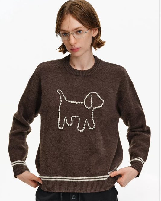 DACHSHUND PEARL SWEATER