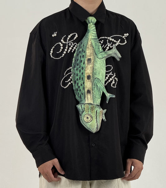 Animals Tie Shaped Novelty Tie, Chameleon Shaped Tie, Vintage Holiday Gift, Tie Gift, Tie Accessories