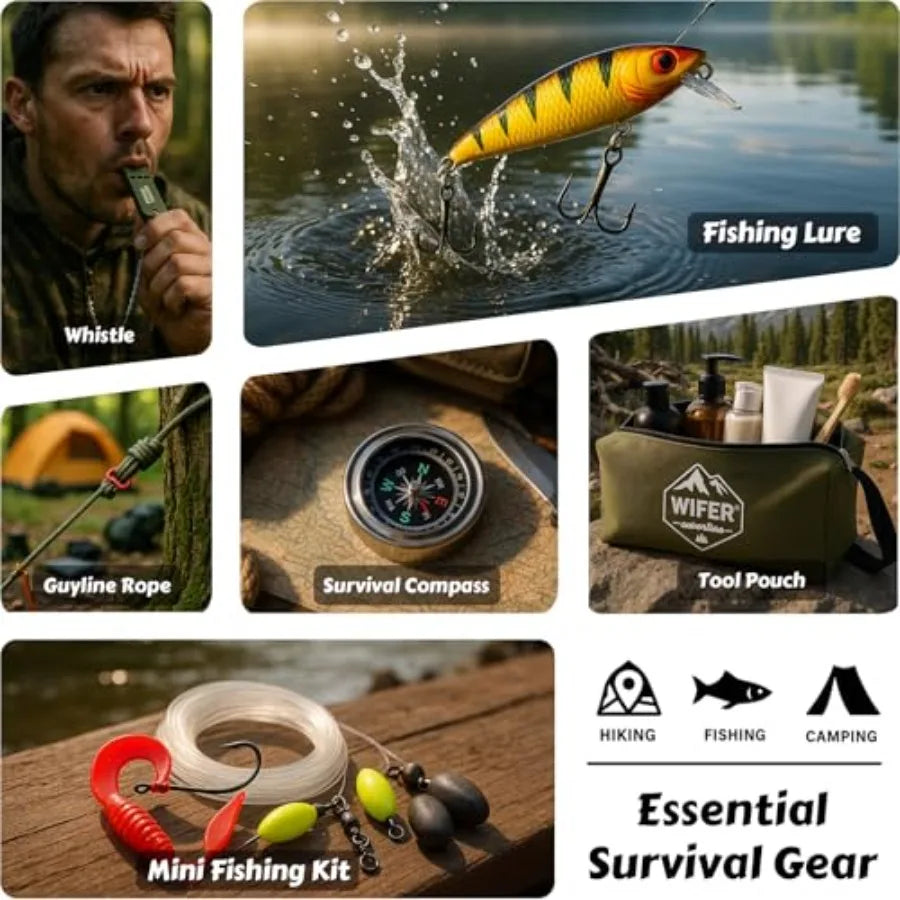 Survival Kit Advent Calendar 2025 for Men 24 Days Christmas Countdown Survival Tools for Adult Teen Xmas Holiday Surprise Gifts