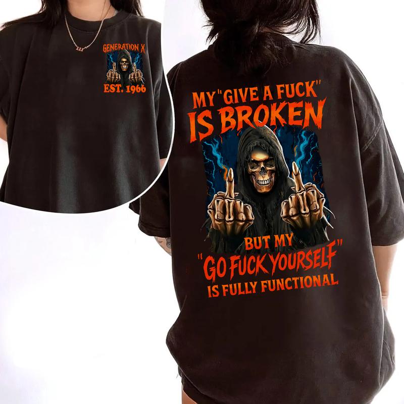 Generation X Custom Year Badass Generation T-shirt, Gen X FAFOT Shirt - 100% Cotton Top Unisex Comfort Womenswear Menswear, Custom Classic Collar Love