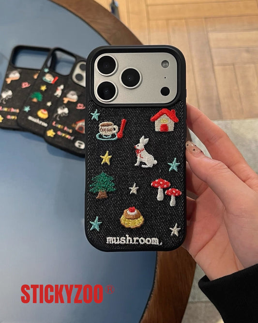 MUSHROOM RABBIT DENIM CASE