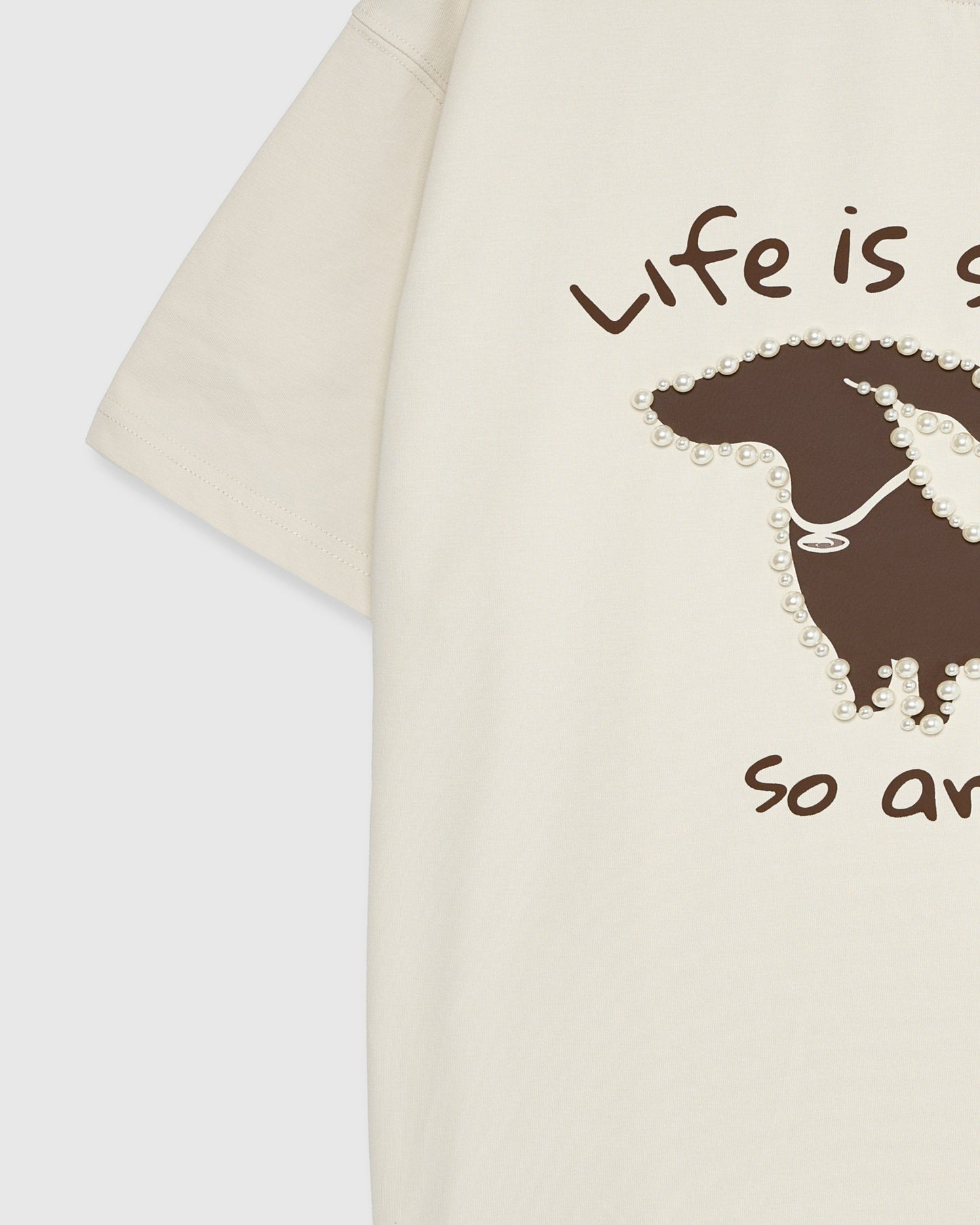 Dachshund Pearl Embellished T-Shirt
