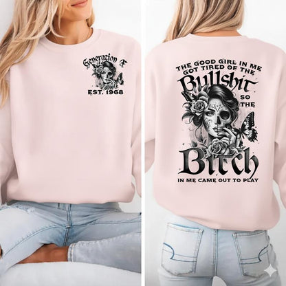 Personalization Generation X Skull Hoodie , The Good Girl Gen X FAFO Hoodie, Raised on Hose Water and Neglect, 100% Cotton, Two-Sided Design Menswear Shirt