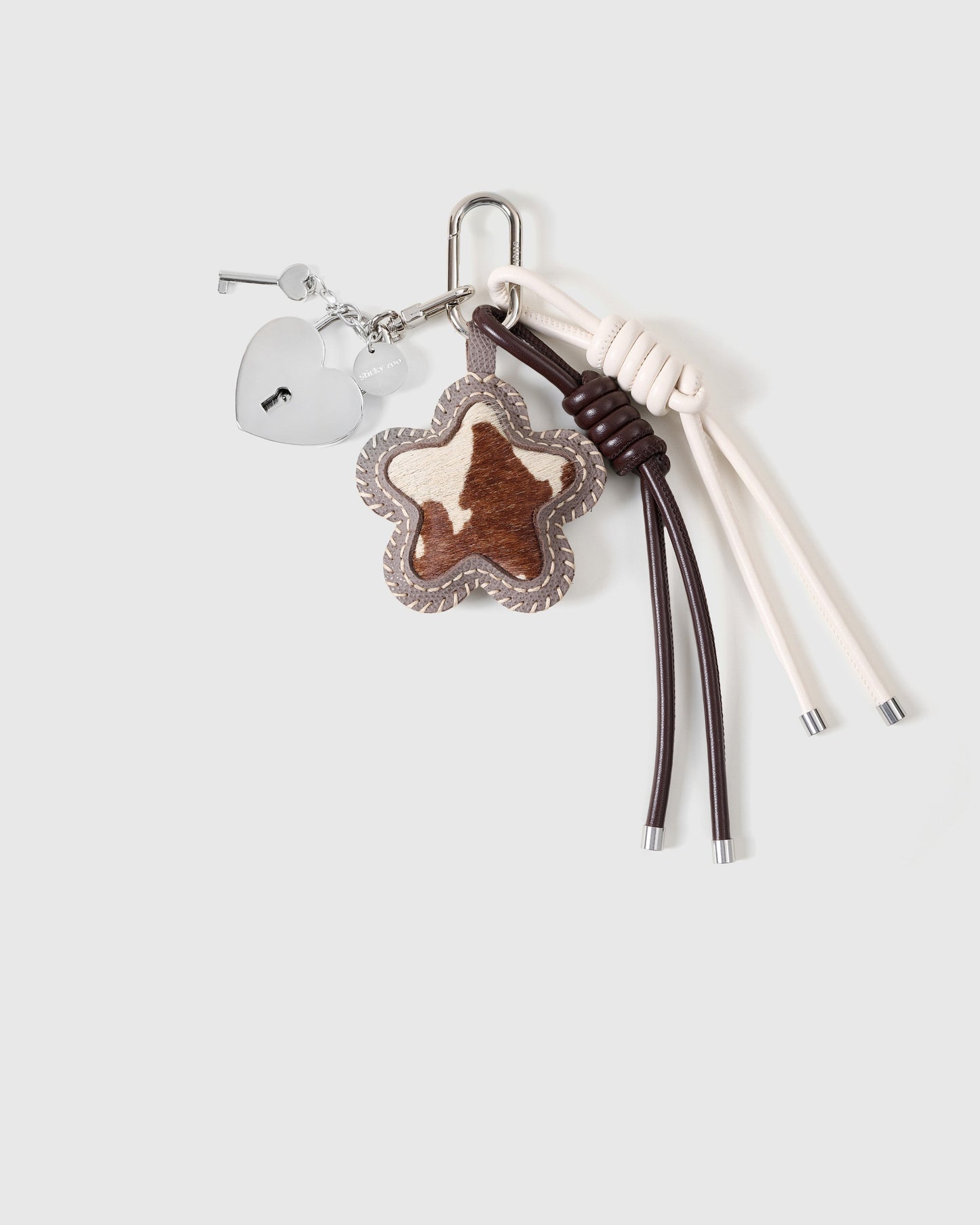COWHIDE STAR STACK CHARM