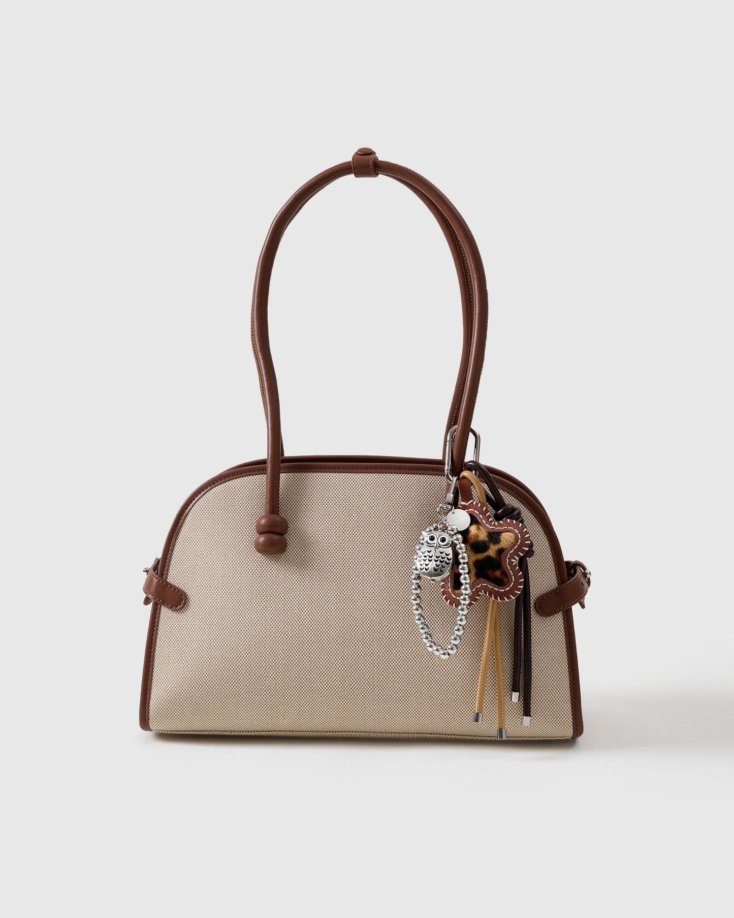 COWHIDE STAR LEOPARD STACK CHARM