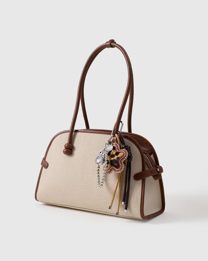 COWHIDE STAR LEOPARD STACK CHARM