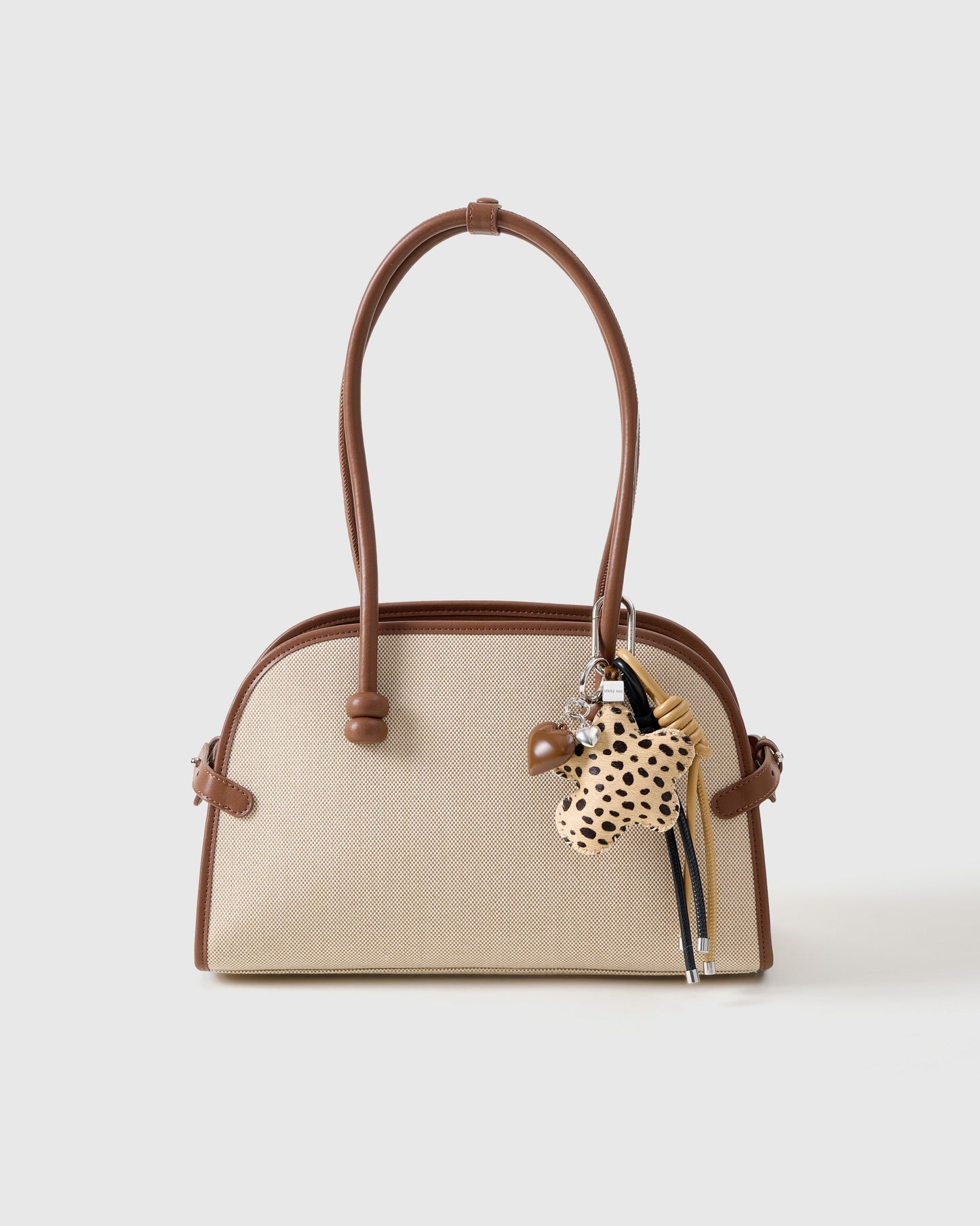 COWHIDE STAR LEOPARD STACK CHARM