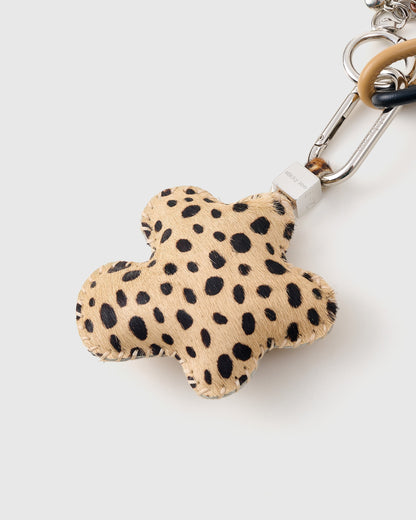 COWHIDE STAR LEOPARD STACK CHARM