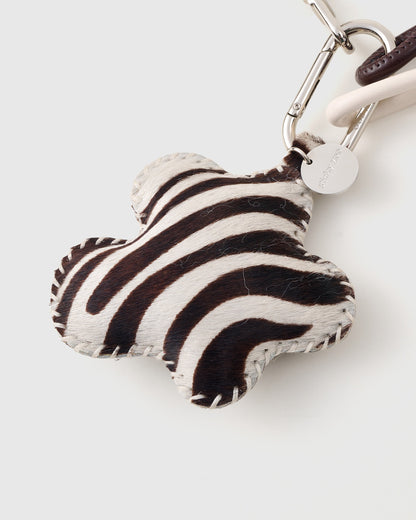 COWHIDE STAR ZEBRA STACK CHARM