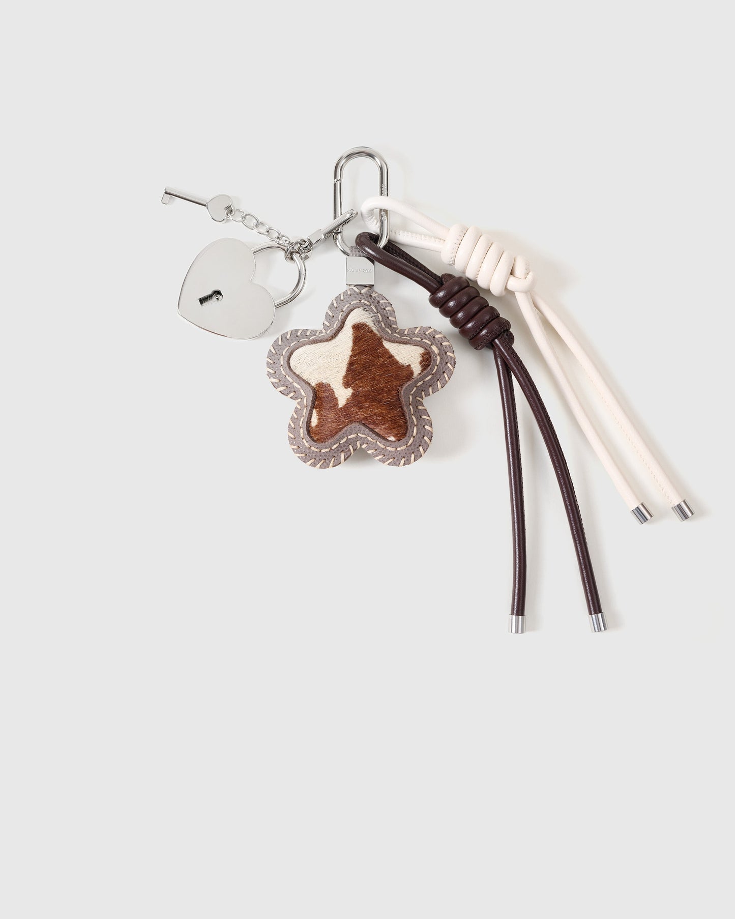 COWHIDE STAR STACK CHARM