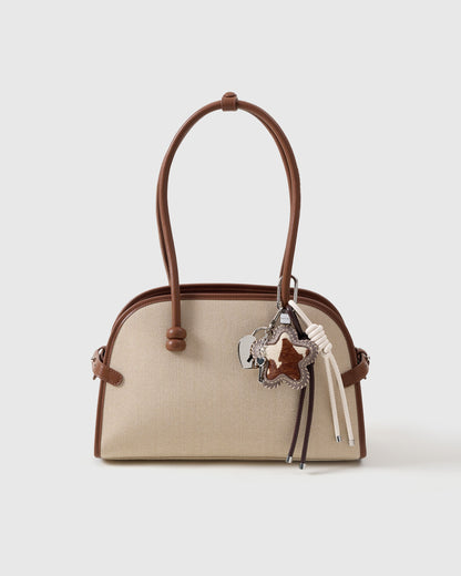 COWHIDE STAR STACK CHARM