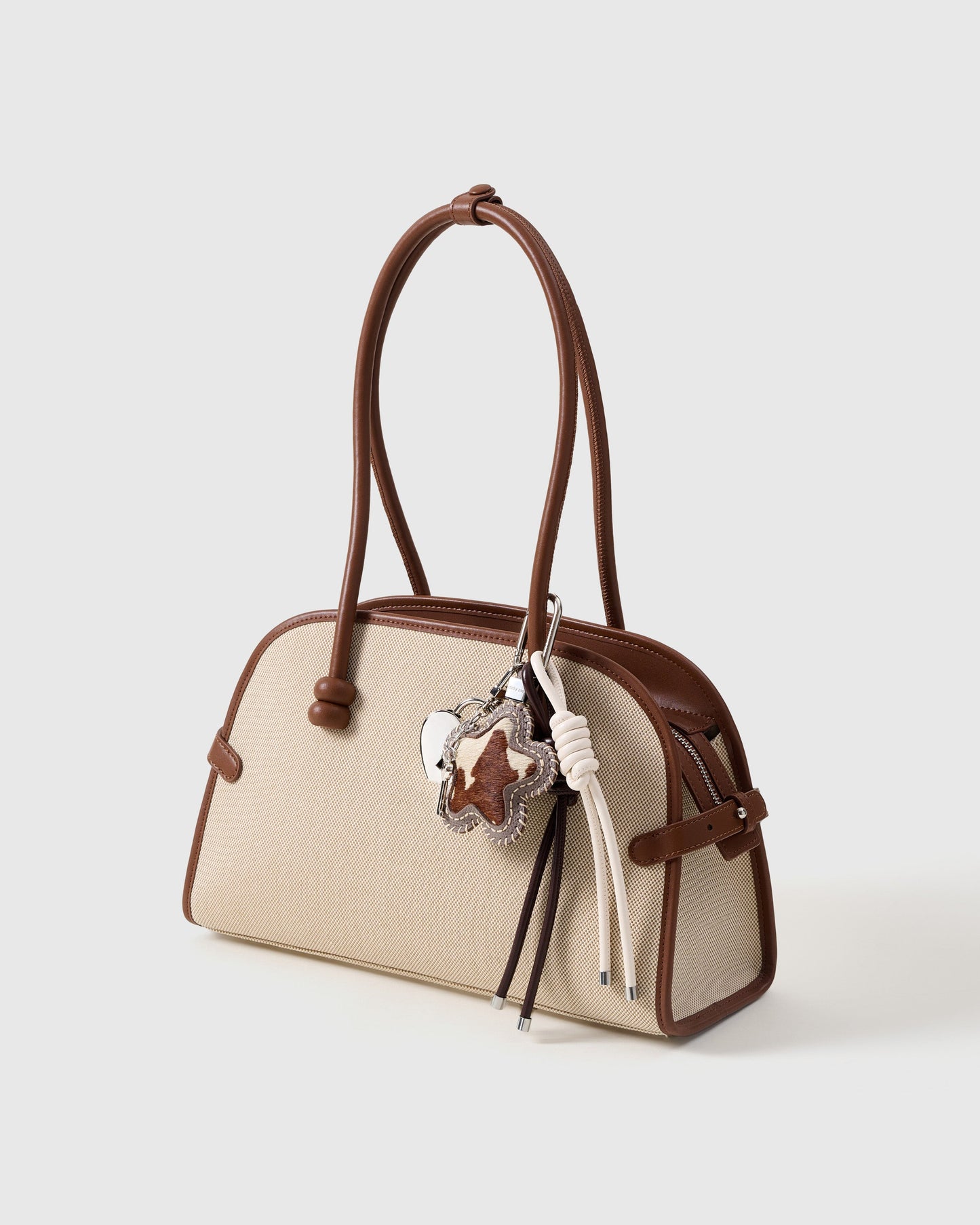 COWHIDE STAR STACK CHARM