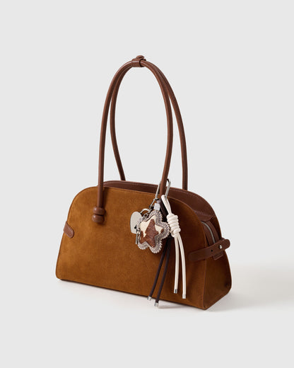 COWHIDE STAR STACK CHARM