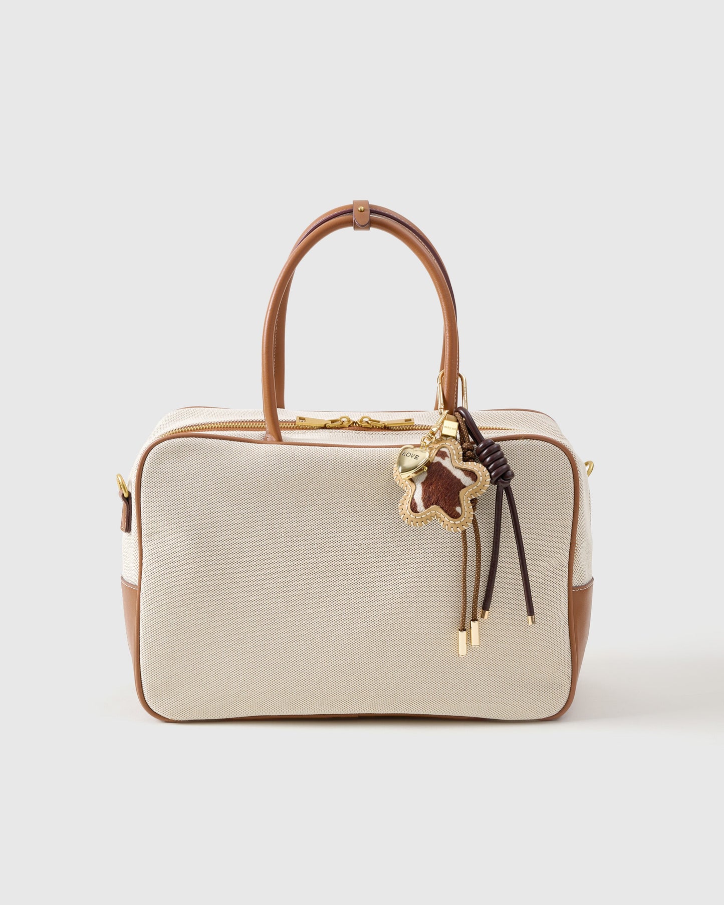 COWHIDE STAR STACK CHARM