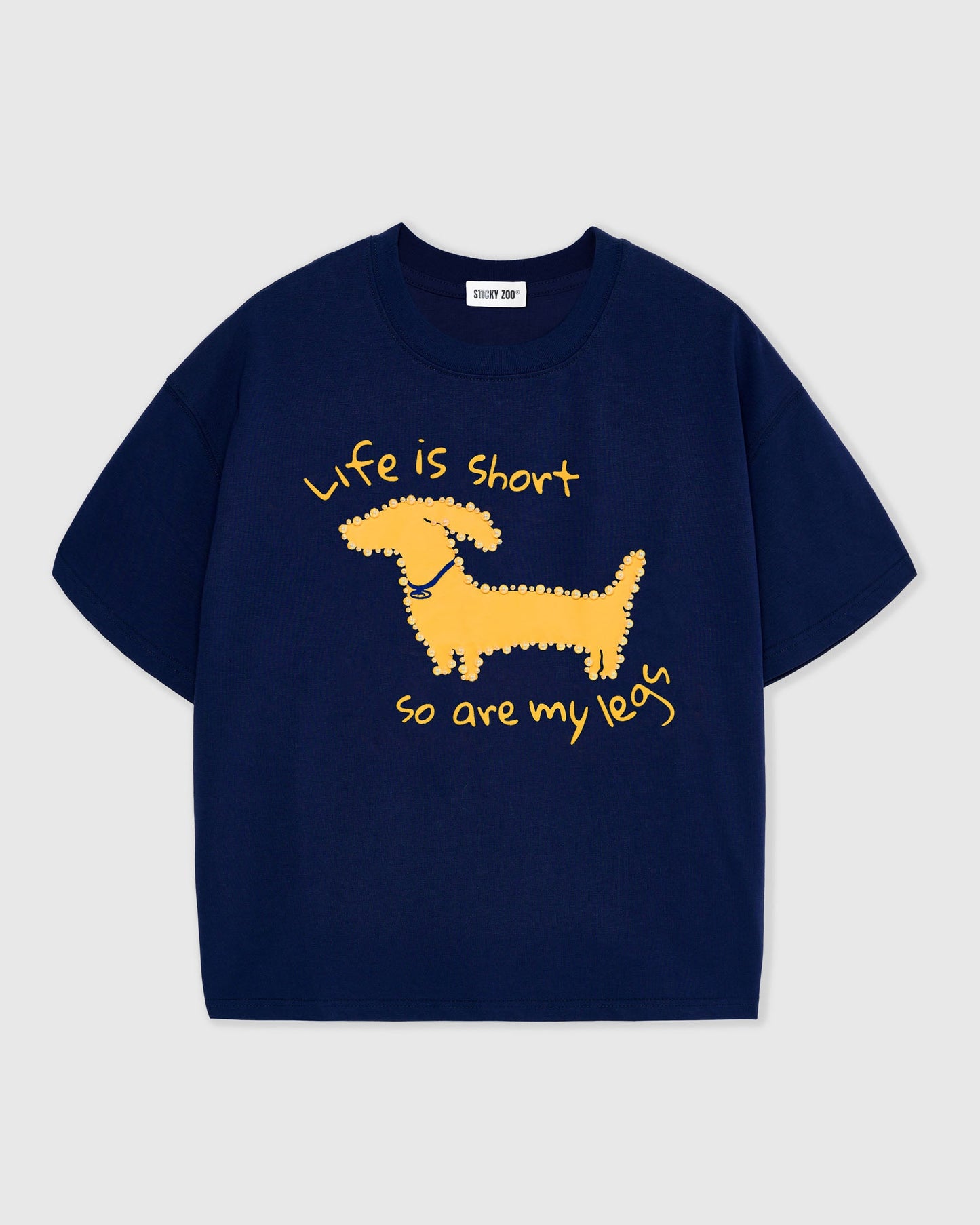 Dachshund Pearl Embellished T-Shirt