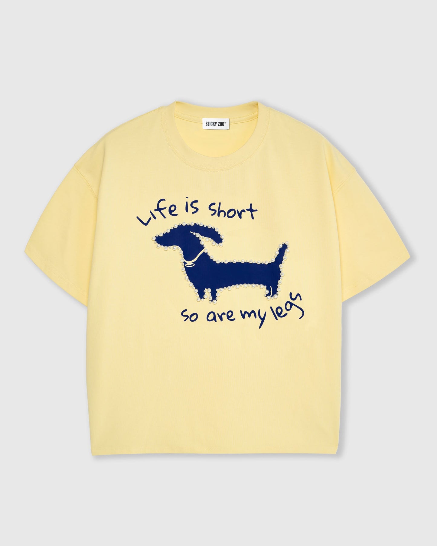 Dachshund Pearl Embellished T-Shirt