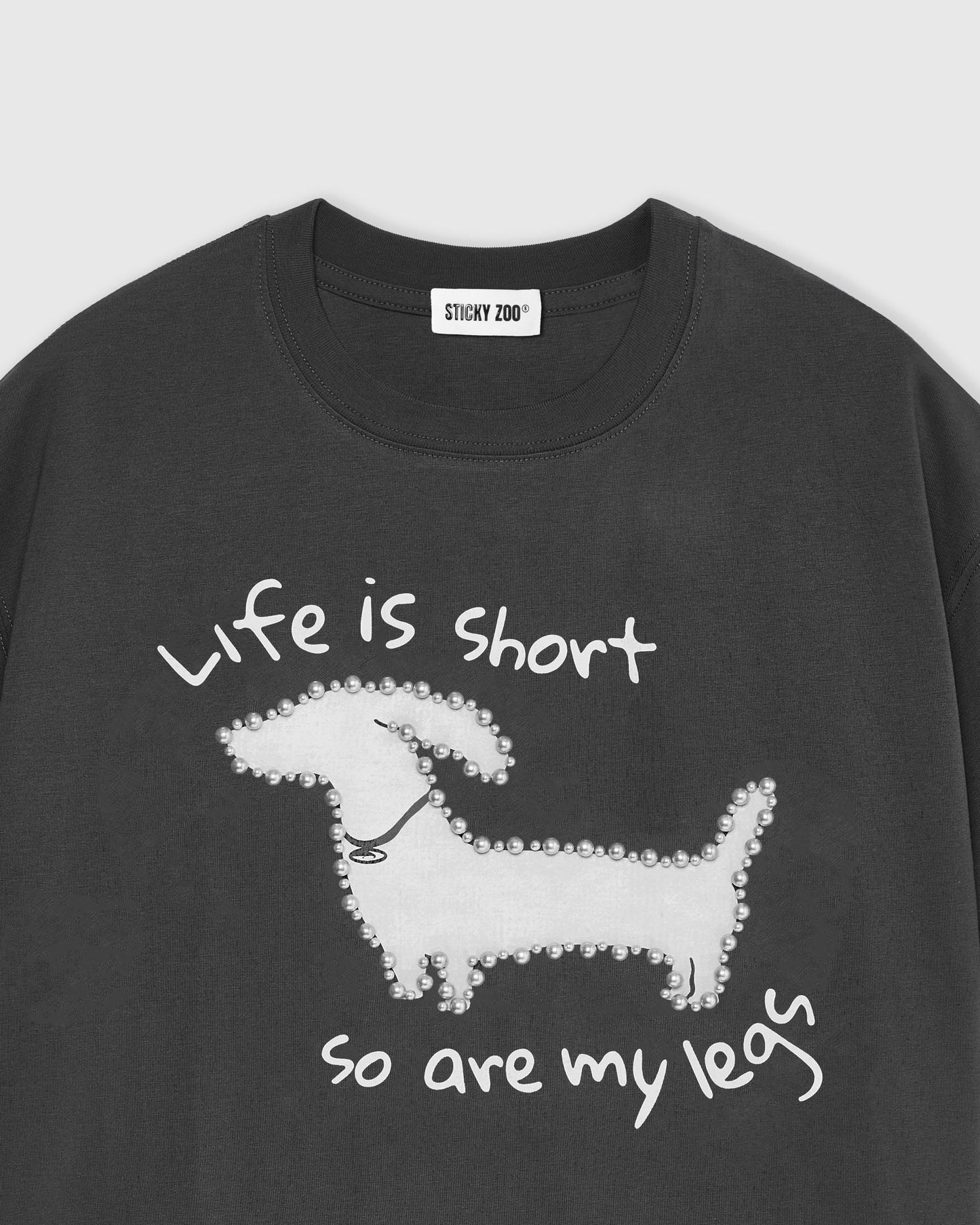 Dachshund Pearl Embellished T-Shirt