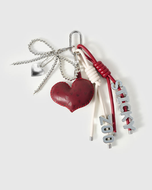 STICKY HEART BOW STACK CHARM