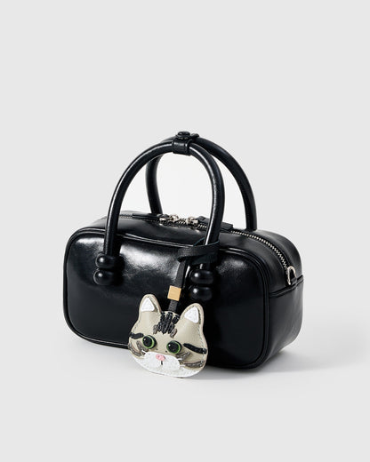 AMERICAN SHORTHAIR CAT CHARM – SILVER TABBY EDITION