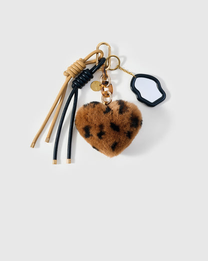 LEOPARD HEART MIRROR STACK CHARM