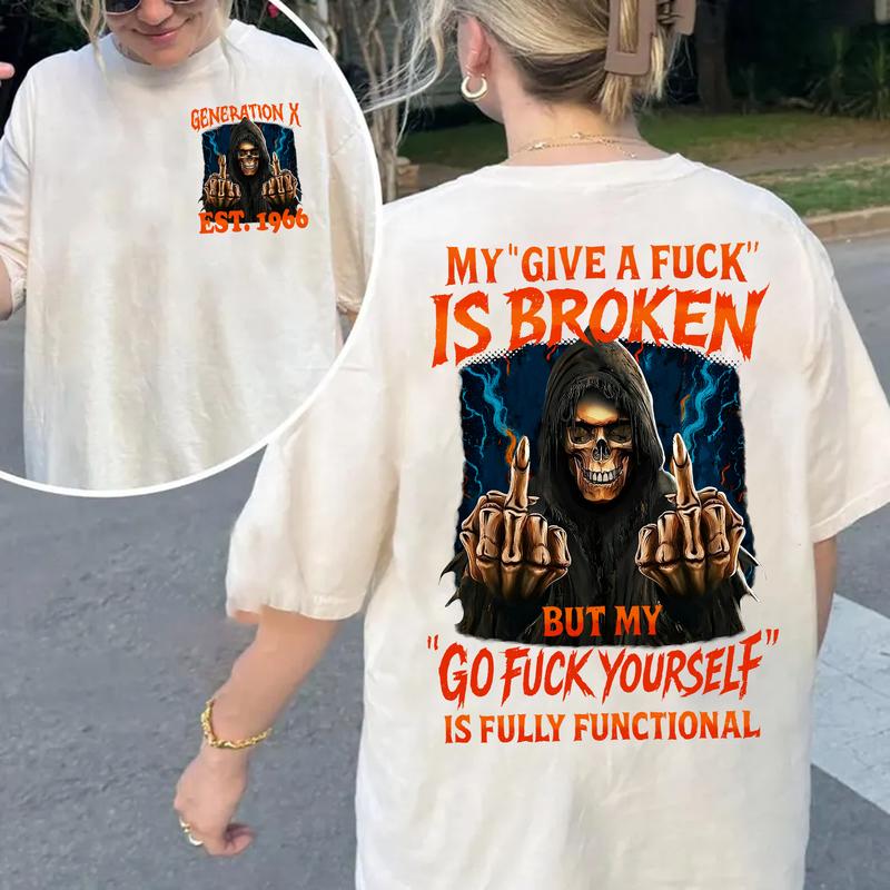 Generation X Custom Year Badass Generation T-shirt, Gen X FAFOT Shirt - 100% Cotton Top Unisex Comfort Womenswear Menswear, Custom Classic Collar Love