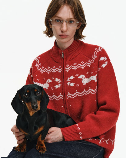 DACHSHUND HOLIDAY CARDIGAN