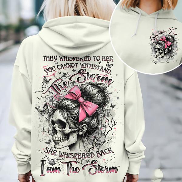 Custom Hoodie For Gen X Baby Boomers Millennial, I Am The Storm Reaper FAFO Hoodie Raised on Hose Water and Neglect 100% Cotton Two-Sided Design Women and Men Hoodie Casual Classic Fit Print Love Womenswear