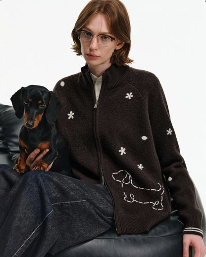 DACHSHUND STARS CARDIGAN