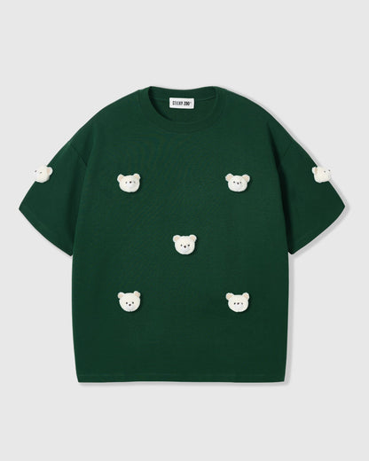 TEDDY CHECK-EAR CHARM T-SHIRT