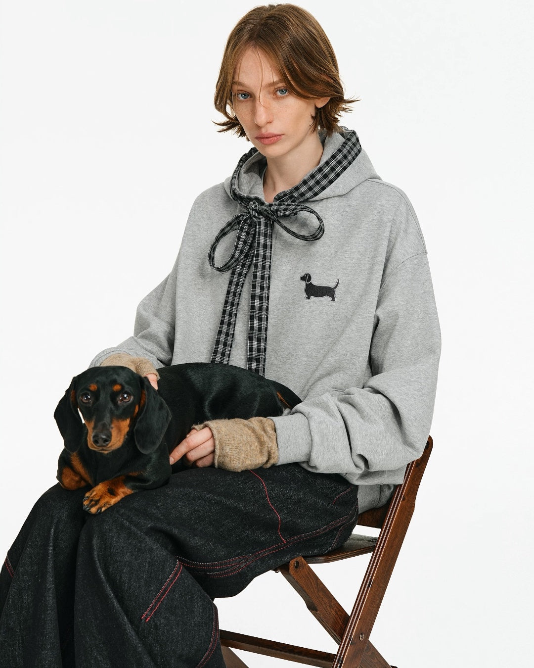 DACHSHUND CHECK SWEATSHIRT