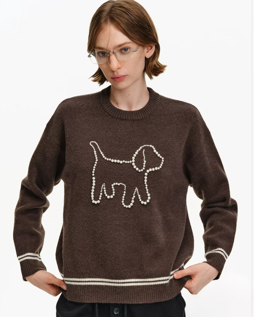 DACHSHUND PEARL SWEATER