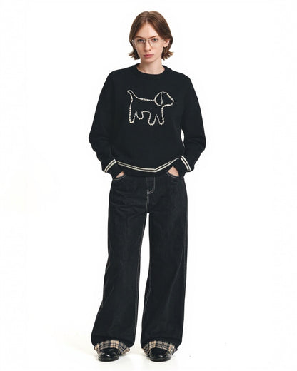 DACHSHUND PEARL SWEATER