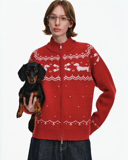 DACHSHUND HOLIDAY CARDIGAN