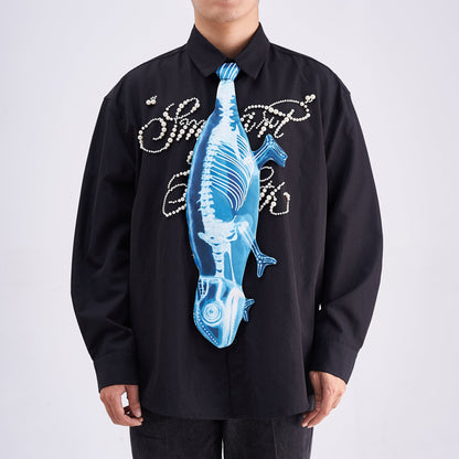 Animals Ties X-ray Chameleon Tie, Vintage Tie, Novelty Tie, Tie Accessories Holiday Gift, Tie Gift, Tie Accessories