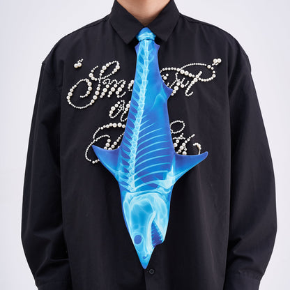 Animals Ties X-ray Shark Tie, Vintage Tie, Novelty Tie, Tie Accessories Holiday Gift, Tie Gift, Tie Accessories