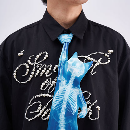 Animals Ties X-ray Cat Tie, Vintage Tie, Novelty Tie, Tie Accessories Holiday Gift, Tie Gift, Tie Accessories