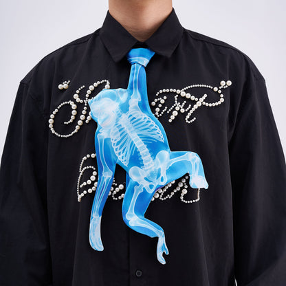 Animals Ties X-ray Monkey Tie, Vintage Tie, Novelty Tie, Tie Accessories Holiday Gift, Tie Gift, Tie Accessories