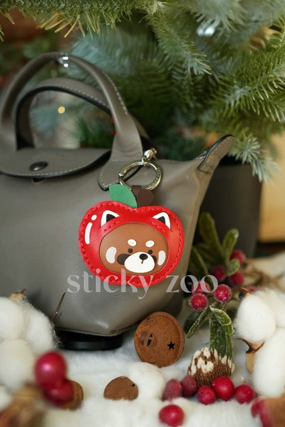 RACCOON APPLE CHRISTMAS CHARM