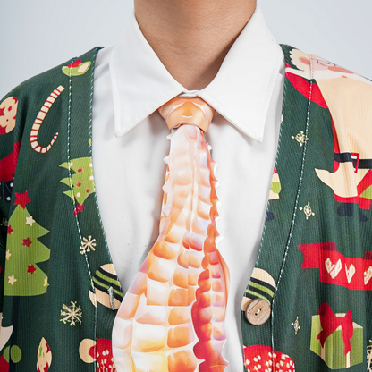 Christmas Novelty Seahorse Tie – Orange Animals Shape Necktie – Funny Holiday Gift for Men