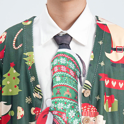 Christmas Novelty Animals Tie – Squirrel Design in Ugly Sweater – Funny Holiday Gift for Men