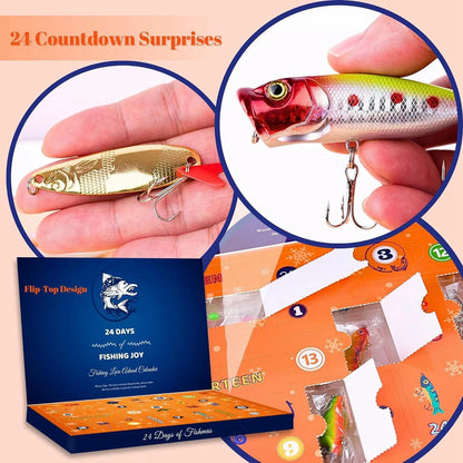 24 Days Christmas Advent Calendar Fishing Set Surprise Gift For Adult Men Boys Xmas New Year Mystery Box Countdown Calendar