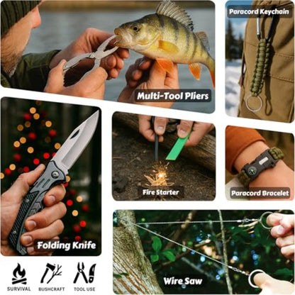 Survival Kit Advent Calendar 2025 for Men 24 Days Christmas Countdown Survival Tools for Adult Teen Xmas Holiday Surprise Gifts