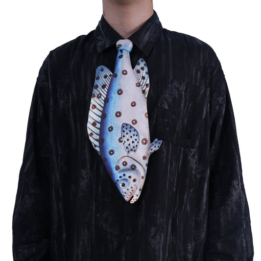 Animals Tie Shaped Novelty Tie, Blue Grouper fish Shaped Tie, Vintage Holiday Gift, Tie Gift, Tie Accessories