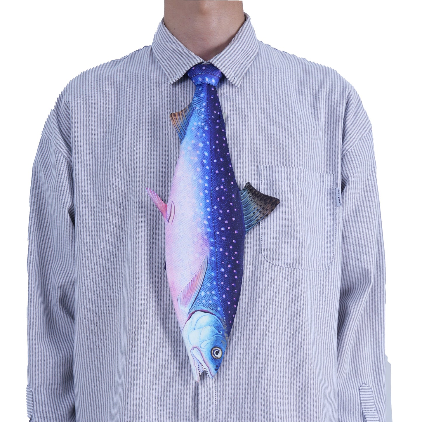 Animals Tie Shaped Novelty Tie, Blue Salmon fish Shaped Tie, Vintage Holiday Gift, Tie Gift, Tie Accessories