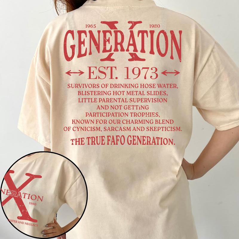 Generation X True FAFO Shirt - Comfort Cotton Top with Collar Fit Full Sizes, For Women Womenswear Embroidered