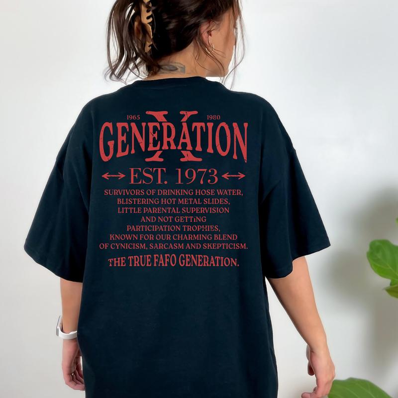Generation X True FAFO Shirt - Comfort Cotton Top with Collar Fit Full Sizes, For Women Womenswear Embroidered